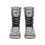 Indian Bohemian Elephant Pattern Print Winter Boots