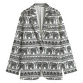 Indian Bohemian Elephant Pattern Print Women's Blazer