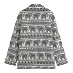 Indian Bohemian Elephant Pattern Print Women's Blazer