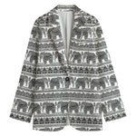 Indian Bohemian Elephant Pattern Print Women's Cotton Blazer