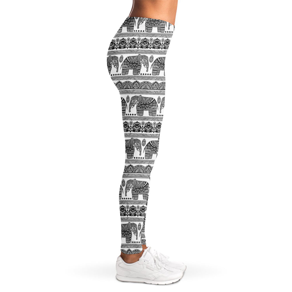 Indian Bohemian Elephant Pattern Print Women's Leggings
