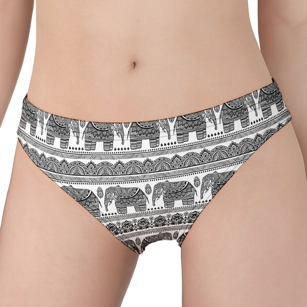 Indian Bohemian Elephant Pattern Print Women's Panties