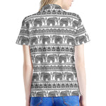 Indian Bohemian Elephant Pattern Print Women's Polo Shirt