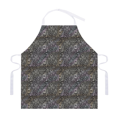 Indian Boho Elephant Pattern Print Adjustable Apron