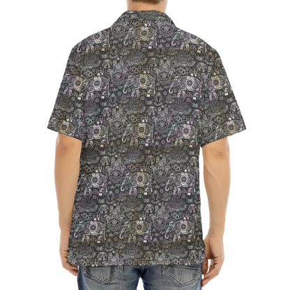Indian Boho Elephant Pattern Print Aloha Shirt