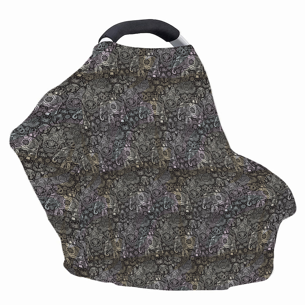 Indian Boho Elephant Pattern Print Baby Seat Cover