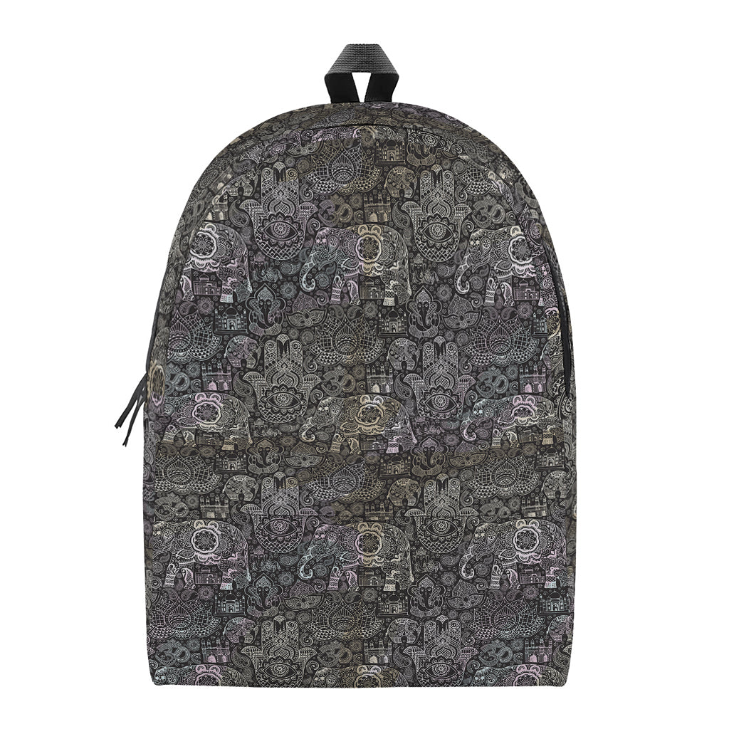 Indian Boho Elephant Pattern Print Backpack