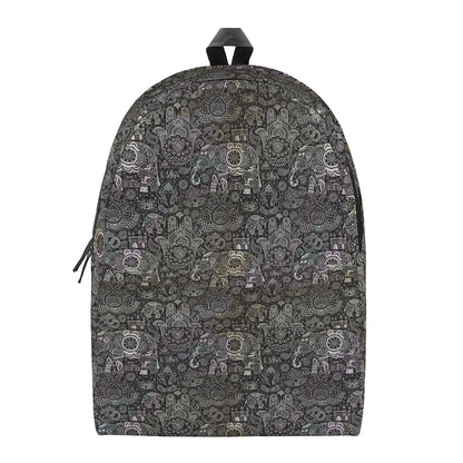 Indian Boho Elephant Pattern Print Backpack