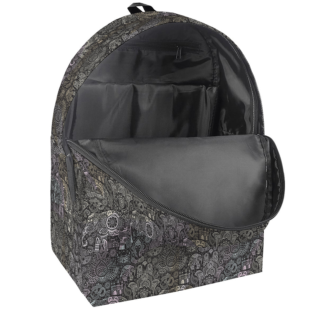 Indian Boho Elephant Pattern Print Backpack