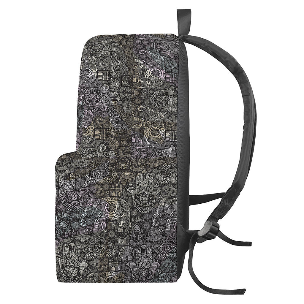 Indian Boho Elephant Pattern Print Backpack