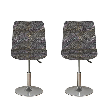 Indian Boho Elephant Pattern Print Bar Stool Covers