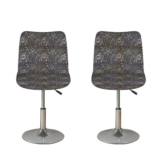 Indian Boho Elephant Pattern Print Bar Stool Covers