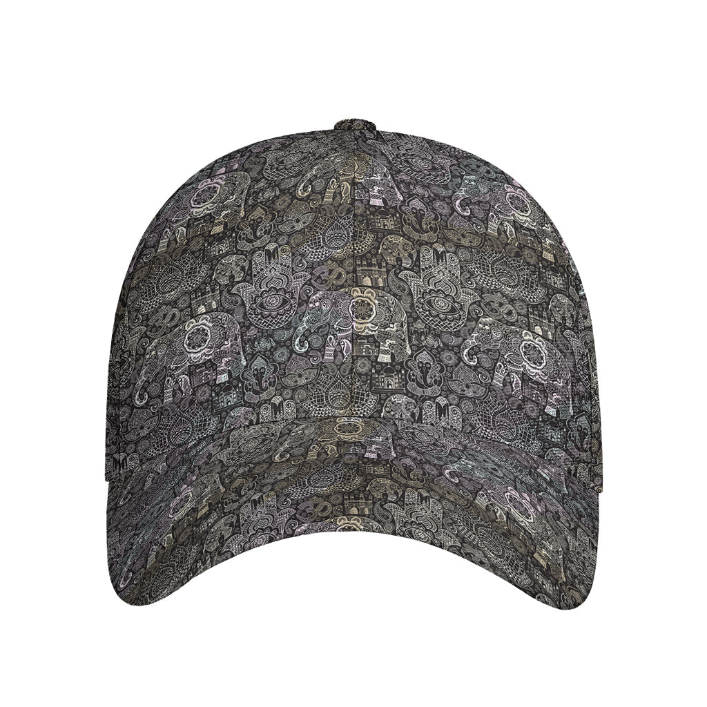 Indian Boho Elephant Pattern Print Baseball Cap