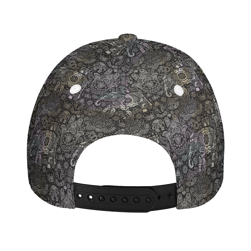 Indian Boho Elephant Pattern Print Baseball Cap
