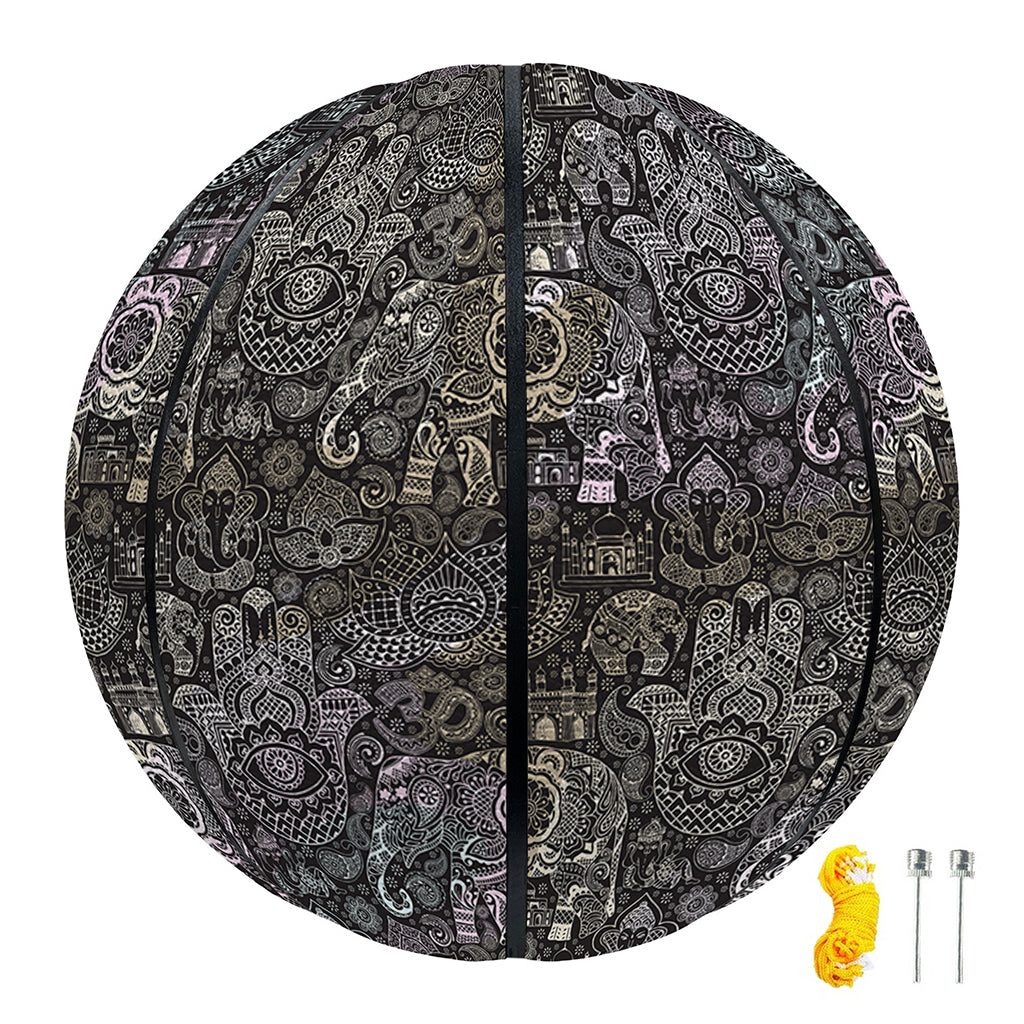 Indian Boho Elephant Pattern Print Basketball