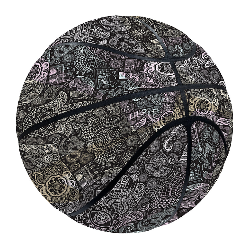 Indian Boho Elephant Pattern Print Basketball
