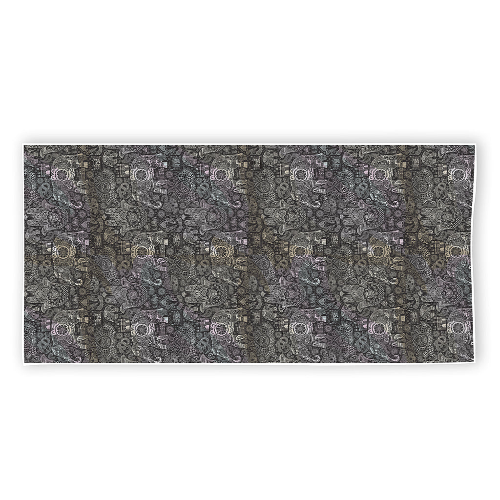 Indian Boho Elephant Pattern Print Beach Towel