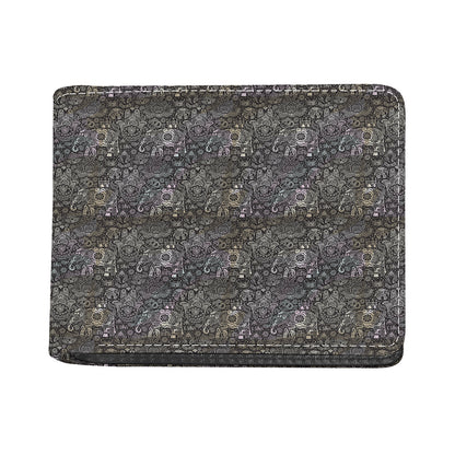 Indian Boho Elephant Pattern Print Bifold Wallet