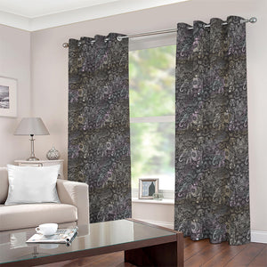 Indian Boho Elephant Pattern Print Blackout Grommet Curtains