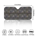 Indian Boho Elephant Pattern Print Car Windshield Sun Shade
