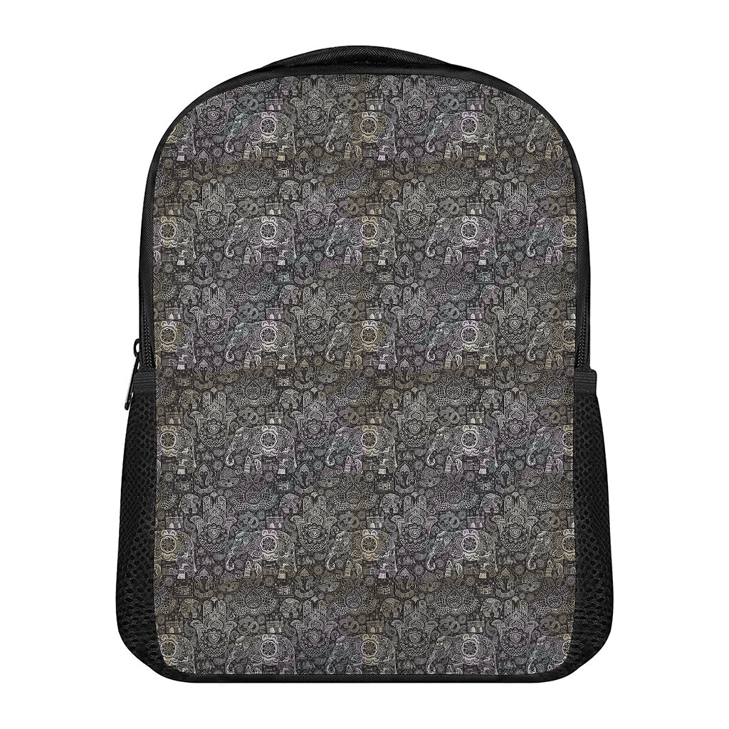 Indian Boho Elephant Pattern Print Casual Backpack