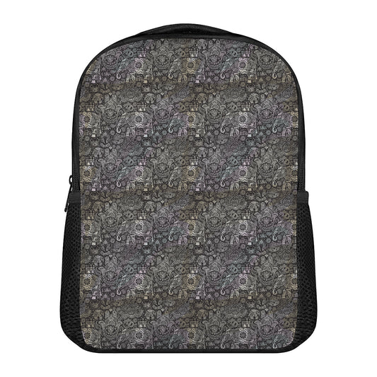 Indian Boho Elephant Pattern Print Casual Backpack