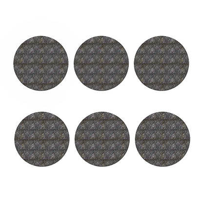 Indian Boho Elephant Pattern Print Coaster Set