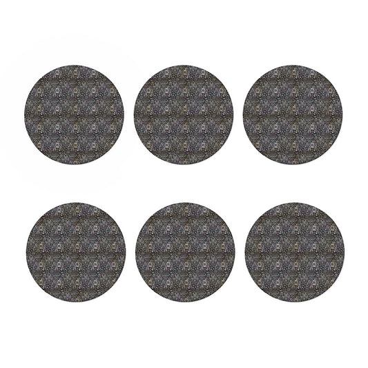 Indian Boho Elephant Pattern Print Coaster Set