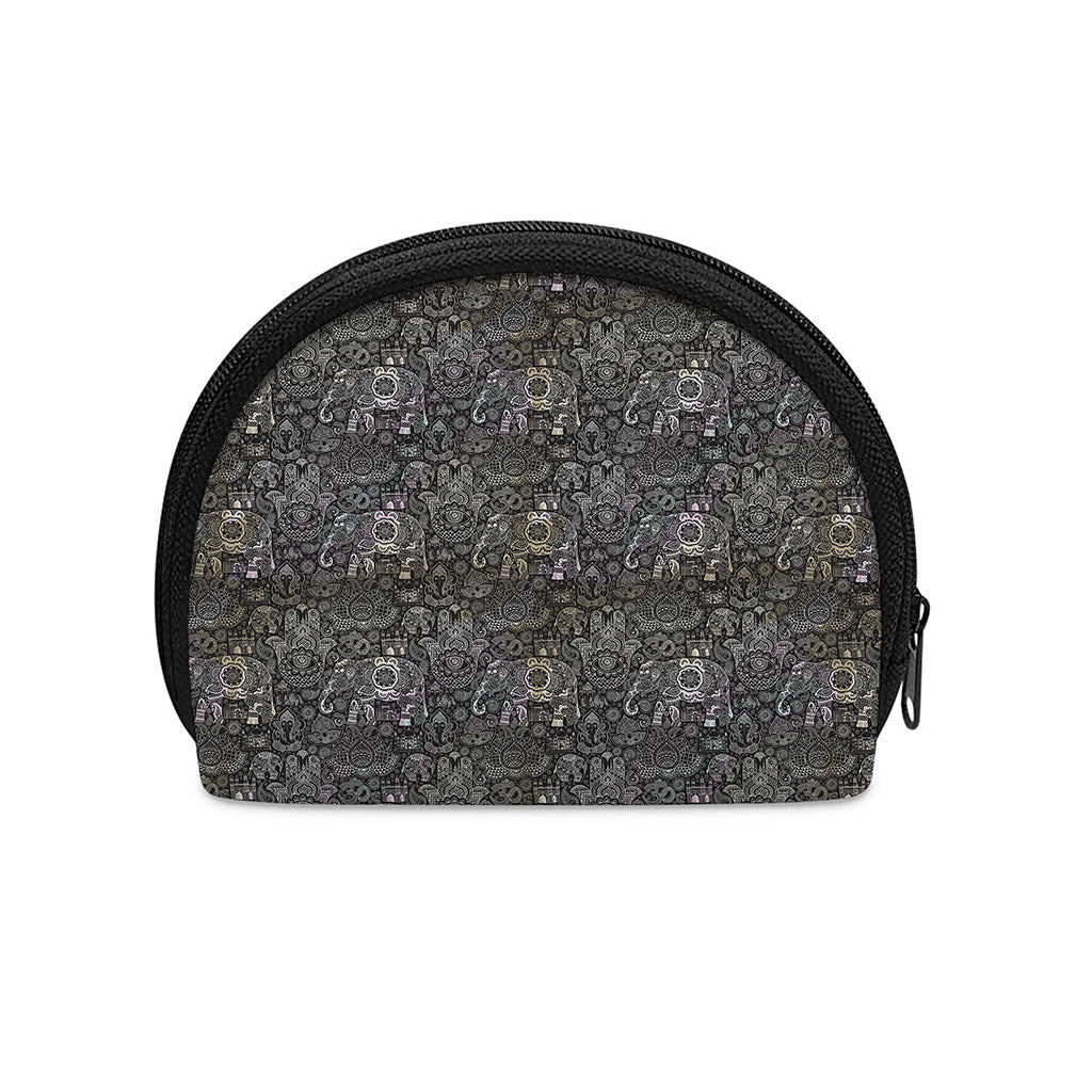Indian Boho Elephant Pattern Print Coin Purse