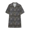 Indian Boho Elephant Pattern Print Cotton Hawaiian Shirt