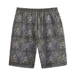 Indian Boho Elephant Pattern Print Cotton Shorts