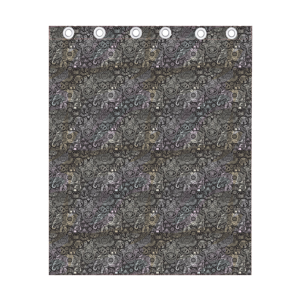Indian Boho Elephant Pattern Print Curtain