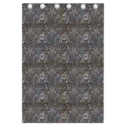 Indian Boho Elephant Pattern Print Curtain