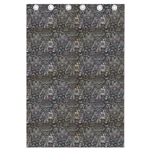 Indian Boho Elephant Pattern Print Curtain
