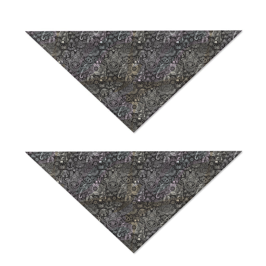 Indian Boho Elephant Pattern Print Dog Bandana