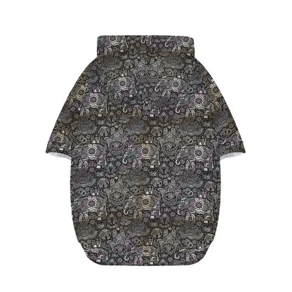 Indian Boho Elephant Pattern Print Dog Zip Up Hoodie
