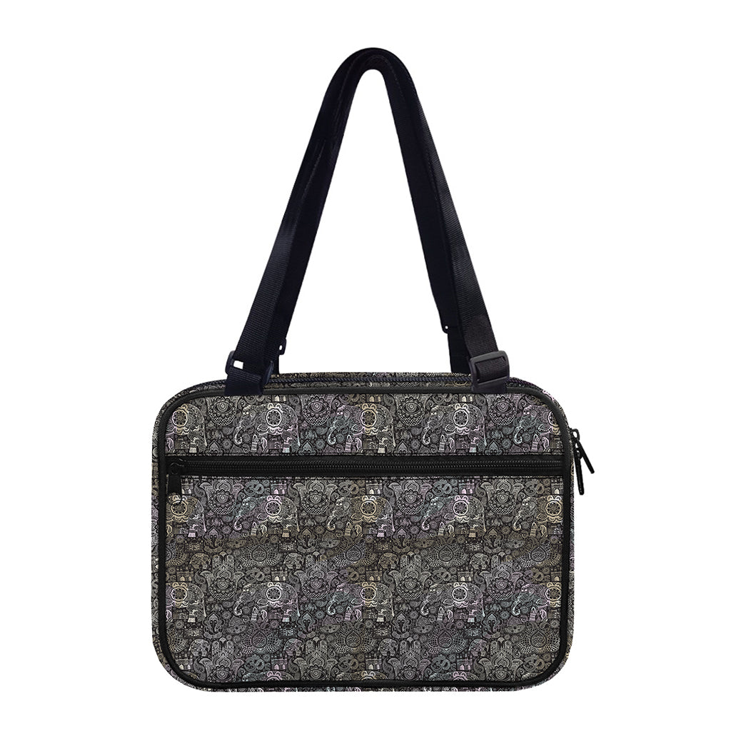 Indian Boho Elephant Pattern Print Double Strap Bible Bag