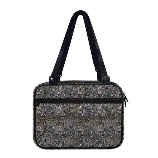 Indian Boho Elephant Pattern Print Double Strap Bible Bag