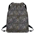 Indian Boho Elephant Pattern Print Drawstring Backpack