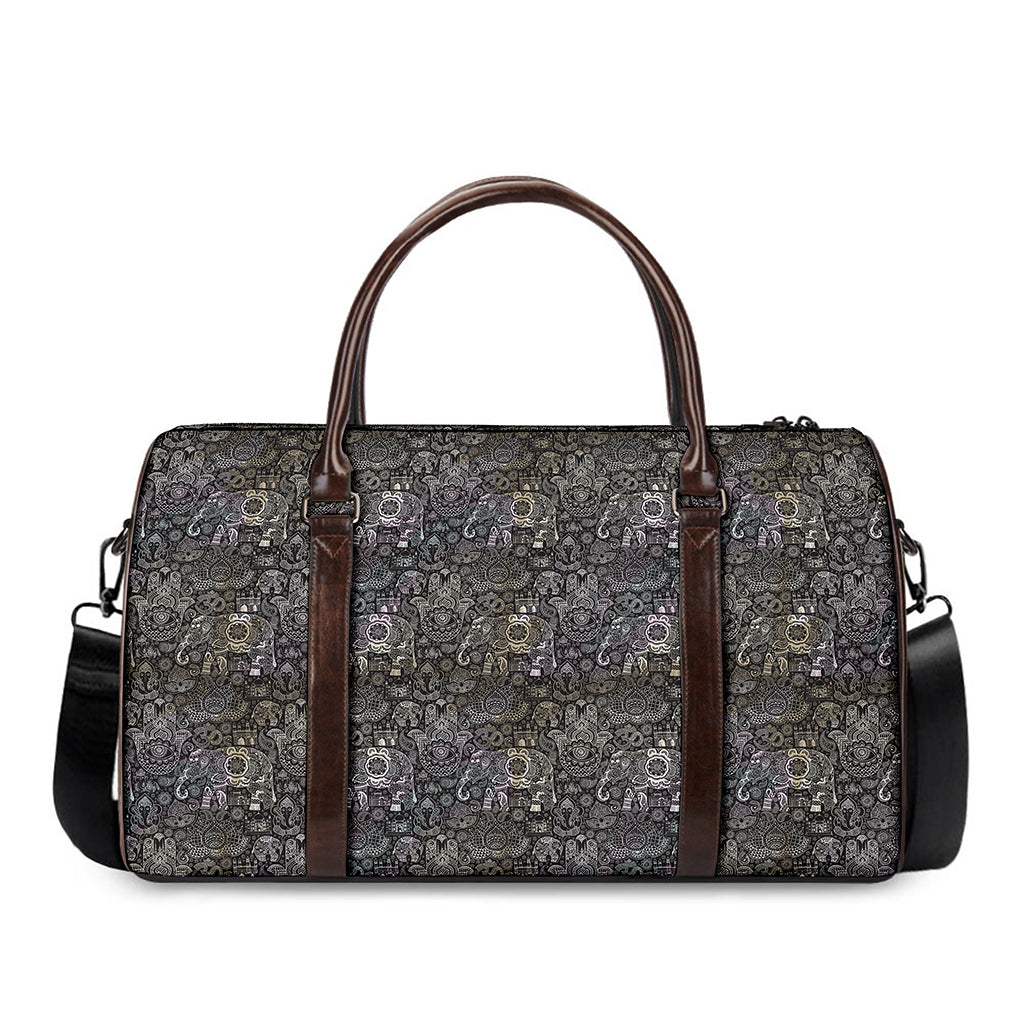 Indian Boho Elephant Pattern Print Duffle Bag