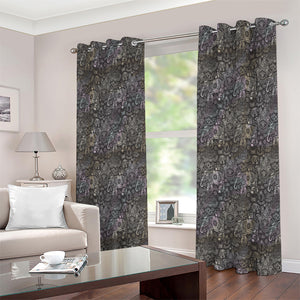 Indian Boho Elephant Pattern Print Extra Wide Grommet Curtains