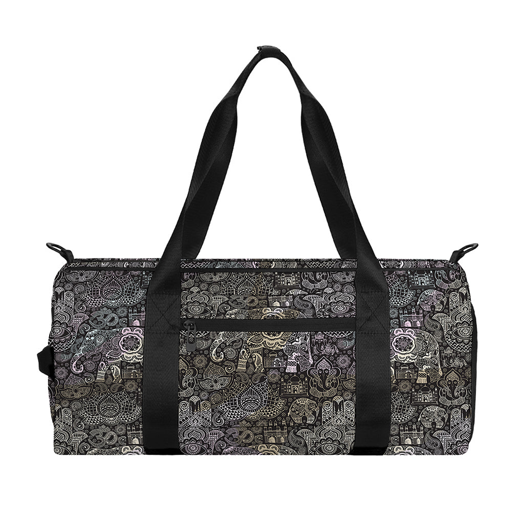 Indian Boho Elephant Pattern Print Gym Bag