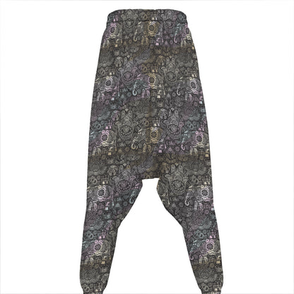 Indian Boho Elephant Pattern Print Hammer Pants
