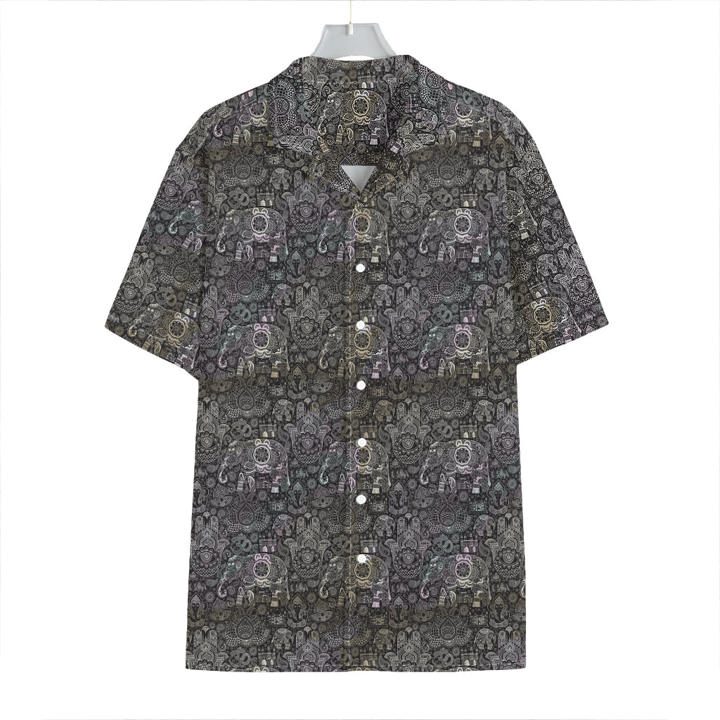 Indian Boho Elephant Pattern Print Hawaiian Shirt