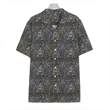 Indian Boho Elephant Pattern Print Hawaiian Shirt