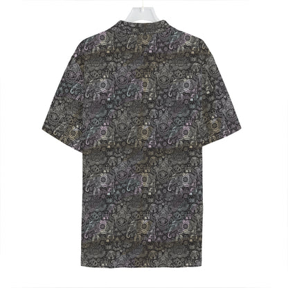 Indian Boho Elephant Pattern Print Hawaiian Shirt