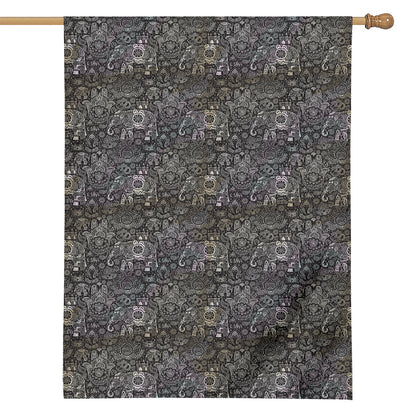 Indian Boho Elephant Pattern Print House Flag