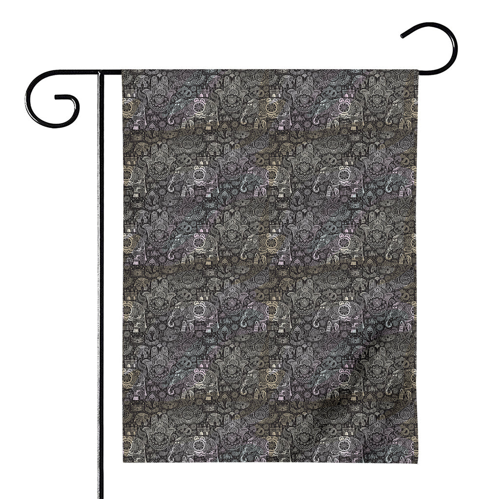 Indian Boho Elephant Pattern Print House Flag