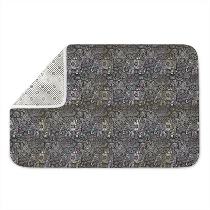 Indian Boho Elephant Pattern Print Indoor Door Mat