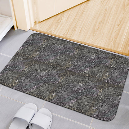 Indian Boho Elephant Pattern Print Indoor Door Mat
